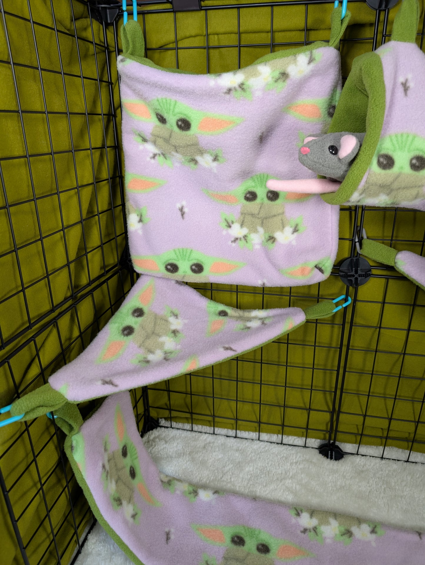 Star Wars Baby Yoda 5-Piece Fleece Cage Set for Sugar Gliders & Small Pets